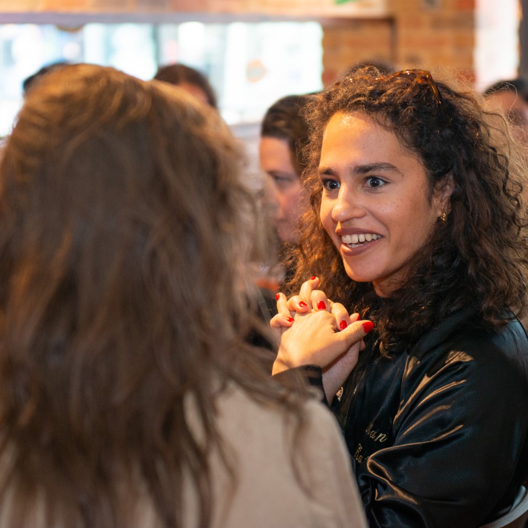 Two participants talking